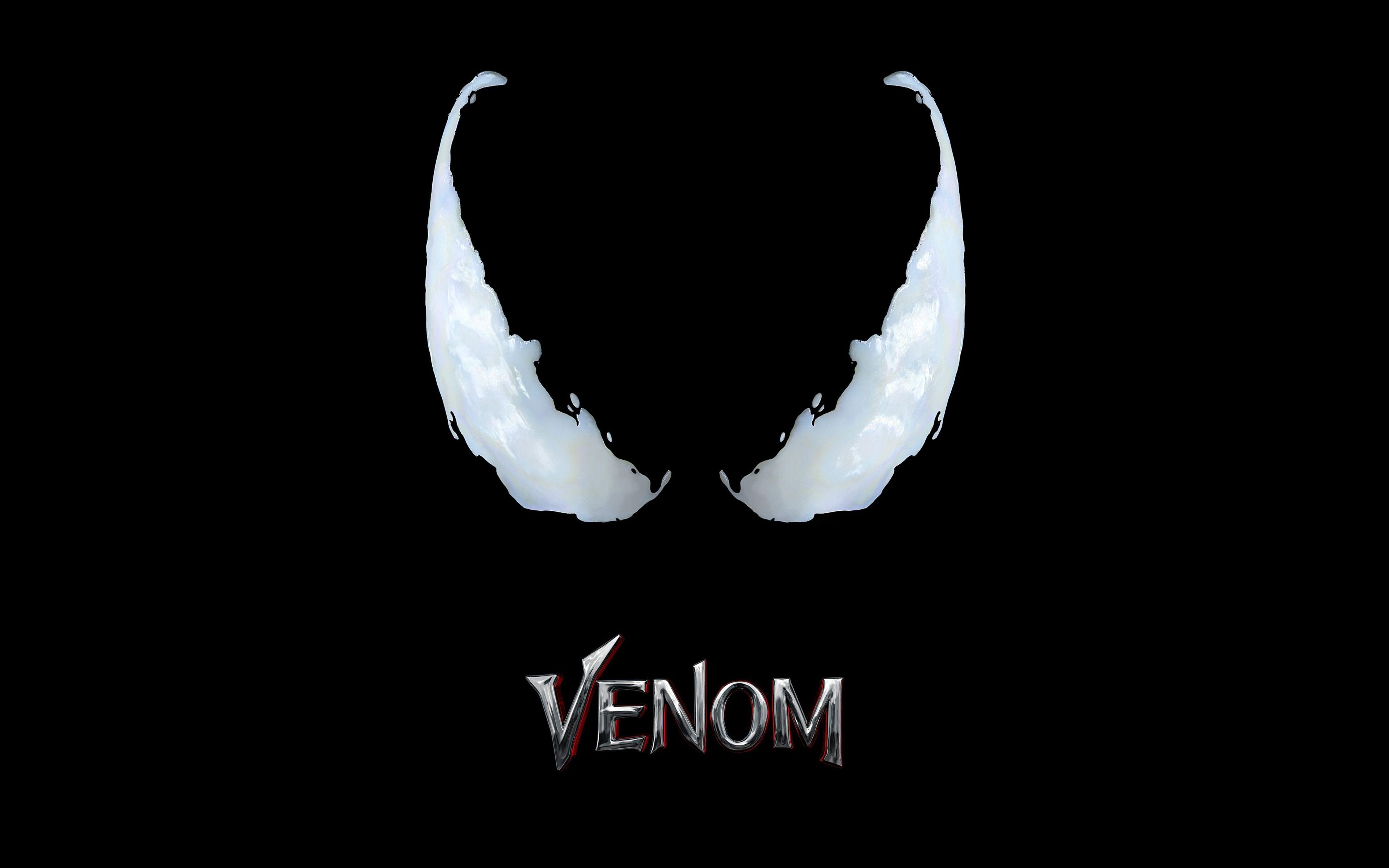 3840x2400 Venom Movie Logo Black 4K Wallpaper