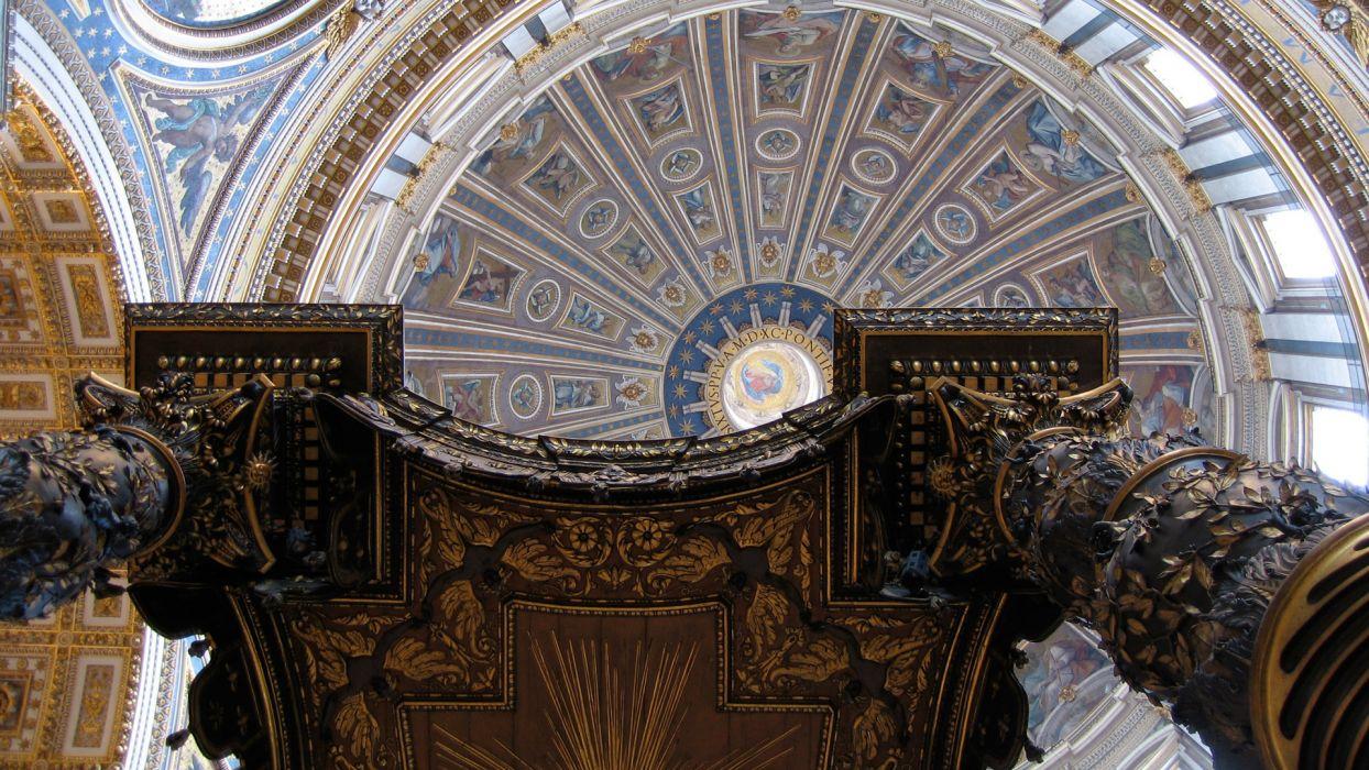 1244x700 Architecture buildings renaissance Rome churches Italy dome st peter&;s basilica ceiling wallpaperx1080