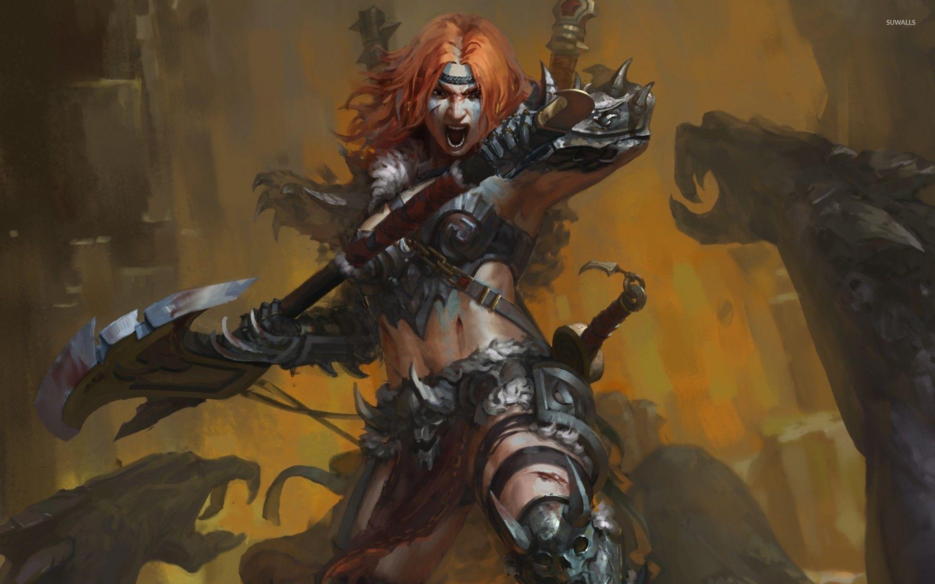 1920x1200 Angry female warrior wallpaper wallpaper