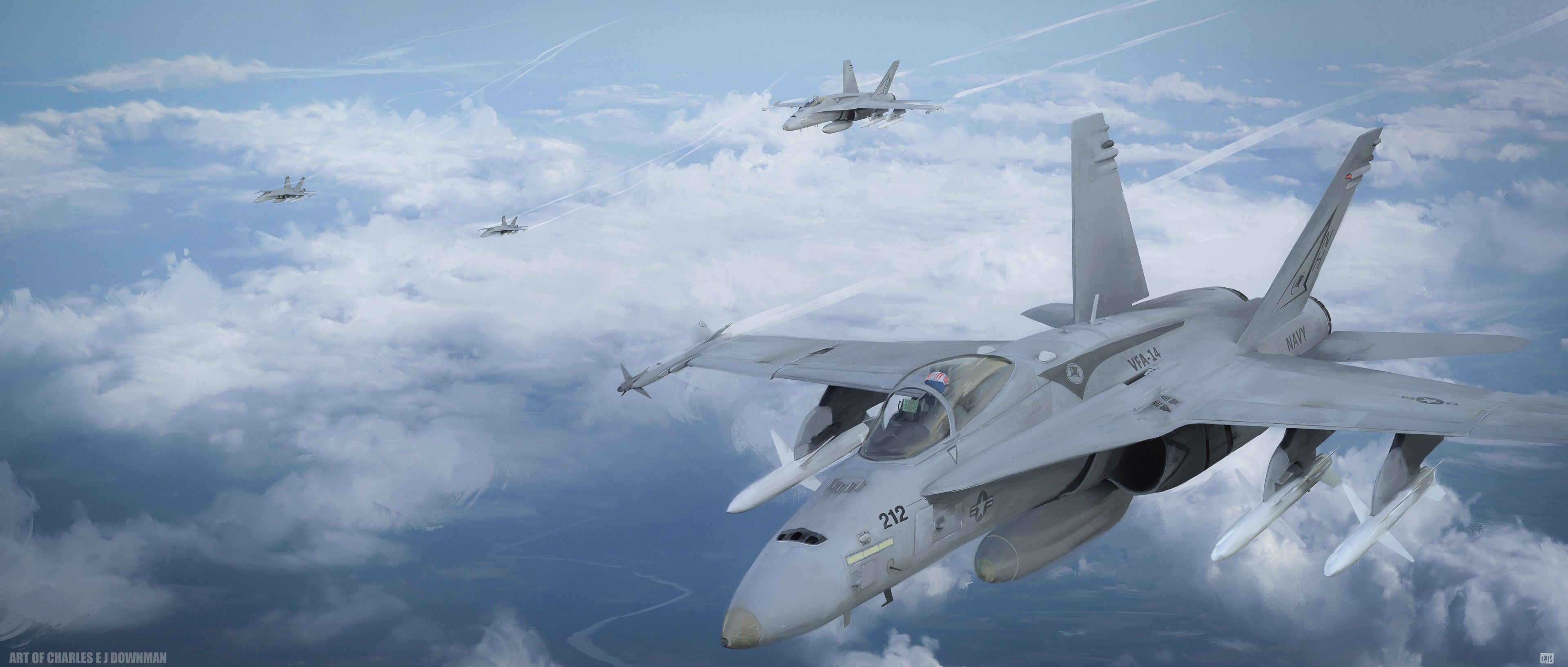 3840x1634 Download Military McDonnell Douglas F A 18 Hornet HD Wallpaper By Charles E J Downman