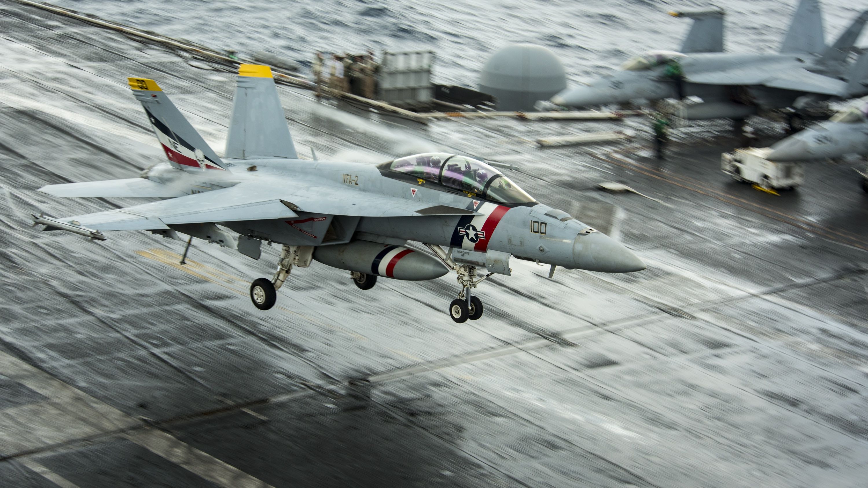 3000x1688 F A 18 Hornet Aircraft Carrier Action