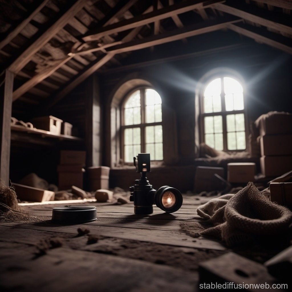 1024x1024 Mysterious Attic of an Old Building