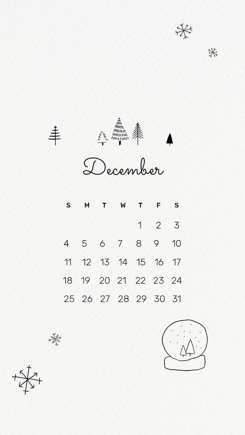 800x1422 December 2021 Calendar Wallpaper Image