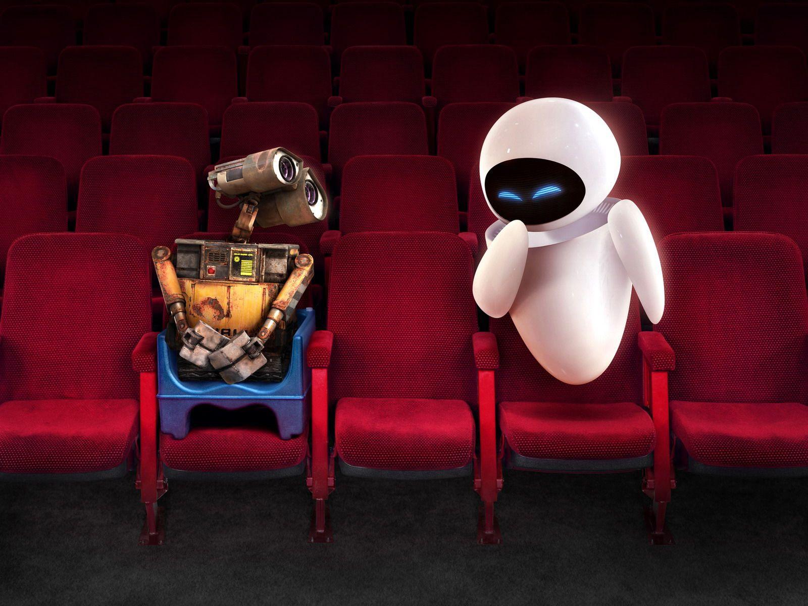 1600x1200 Wall E and EVE in Theater Wallpaper