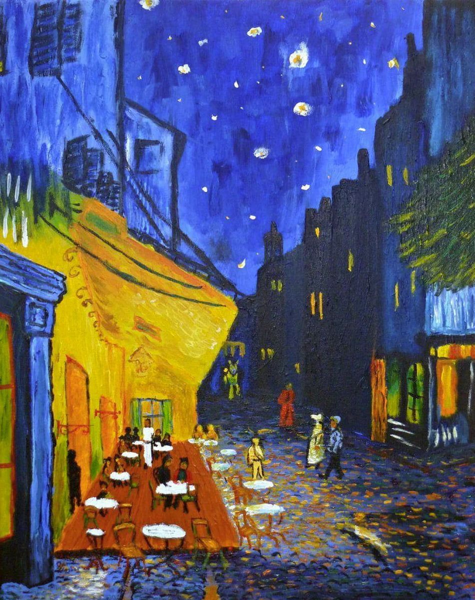 951x1200 Cafe Terrace at Night Captivates Art Lovers