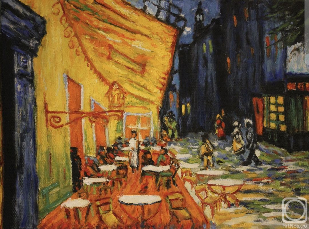 1080x801 Painting «Night Caf&; Terrace by