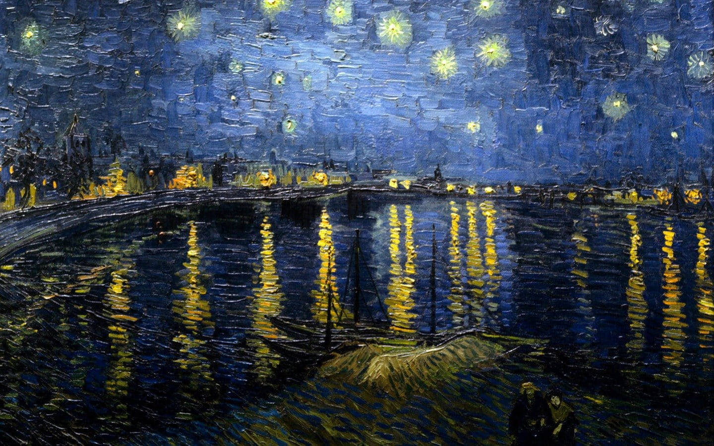 1440x900 Van Gogh Starry Night Wallpaper