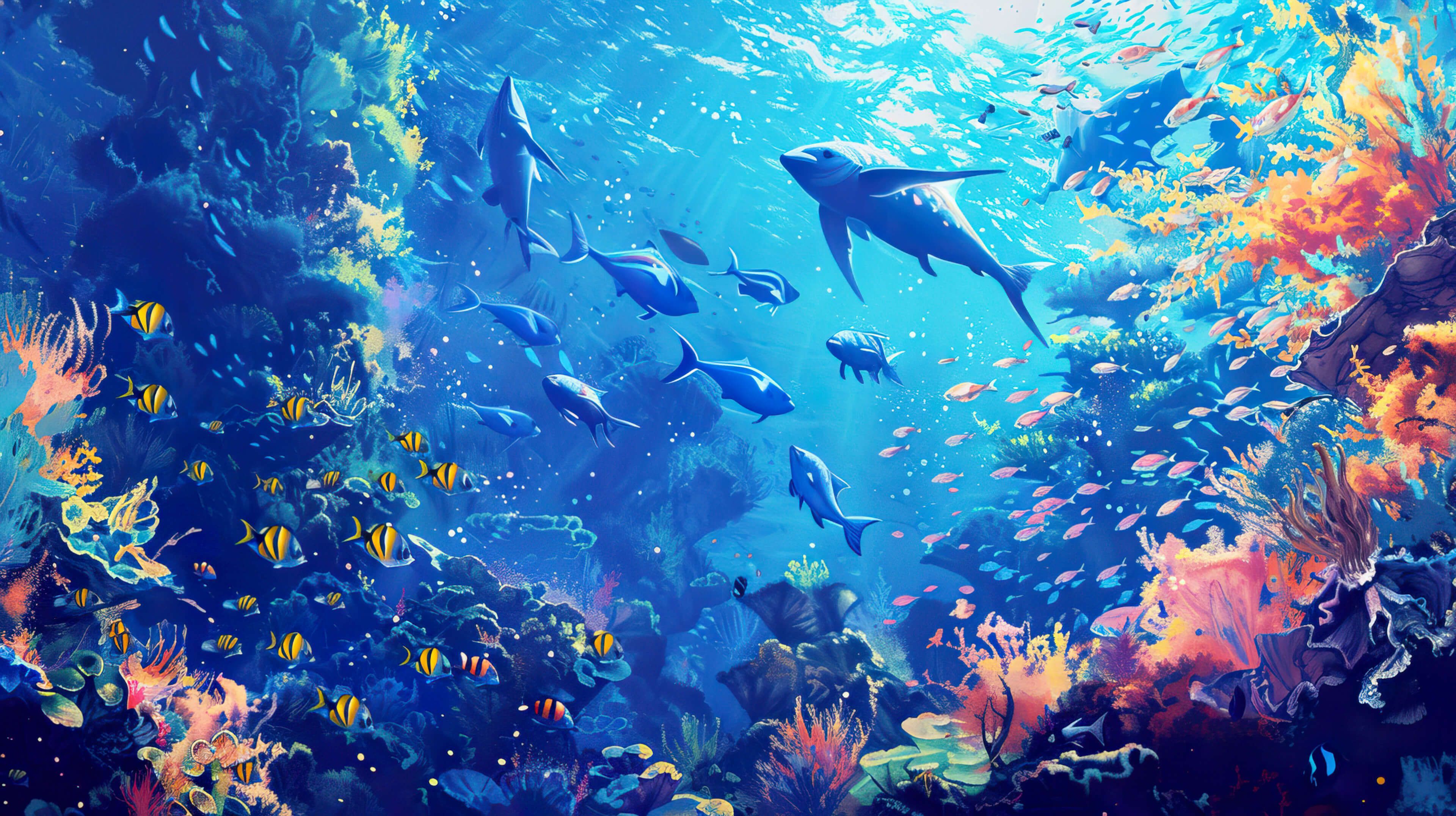 3840x2152 Blue Fish Wallpaper, Free, 4k