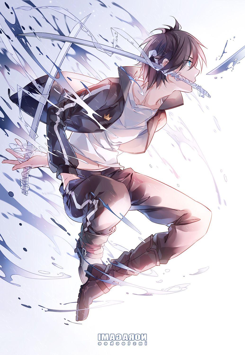 1035x1500 anime Boys, Noragami, Black Hair, Yato (Noragami), Blue Eyes