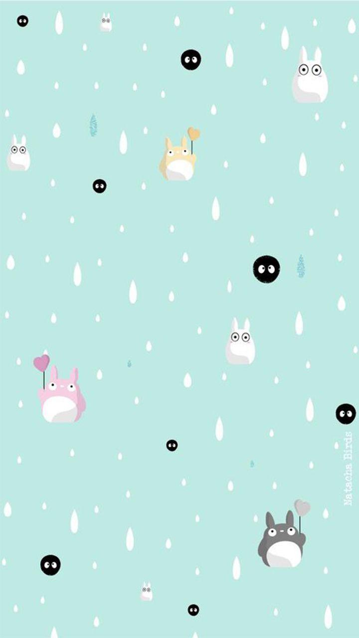 720x1280 Mint Totoro iPhone background. I ❤ this art. Totoro