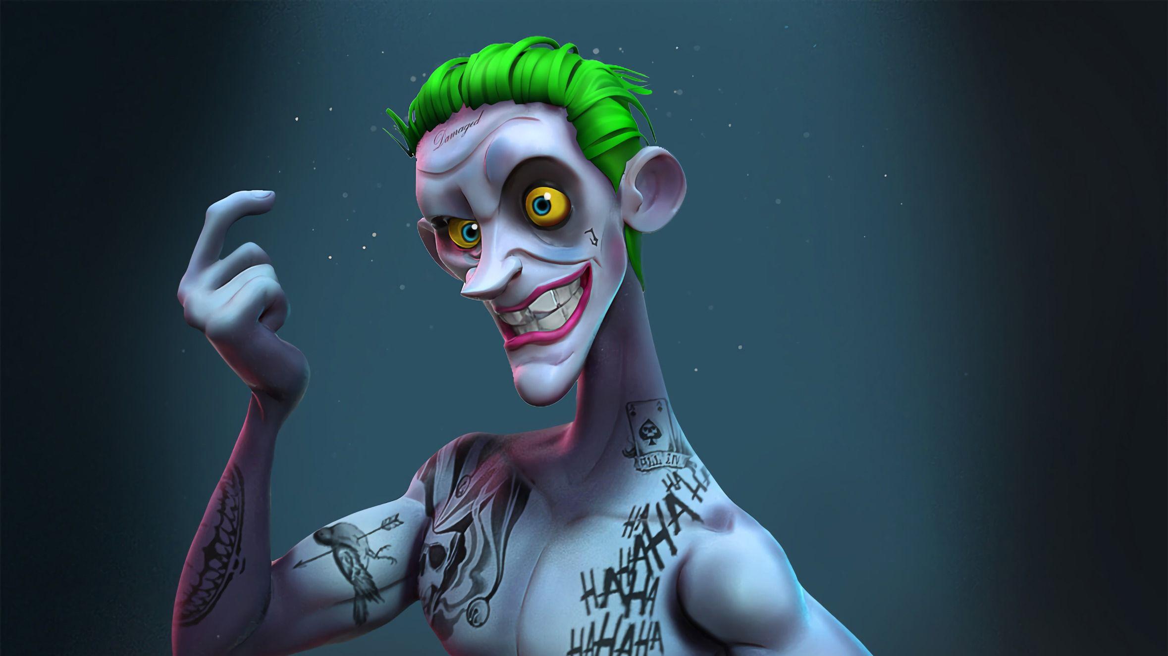 2358x1326 Joker Suicide Squad 3D Art, HD Superheroes, 4k Wallpaper