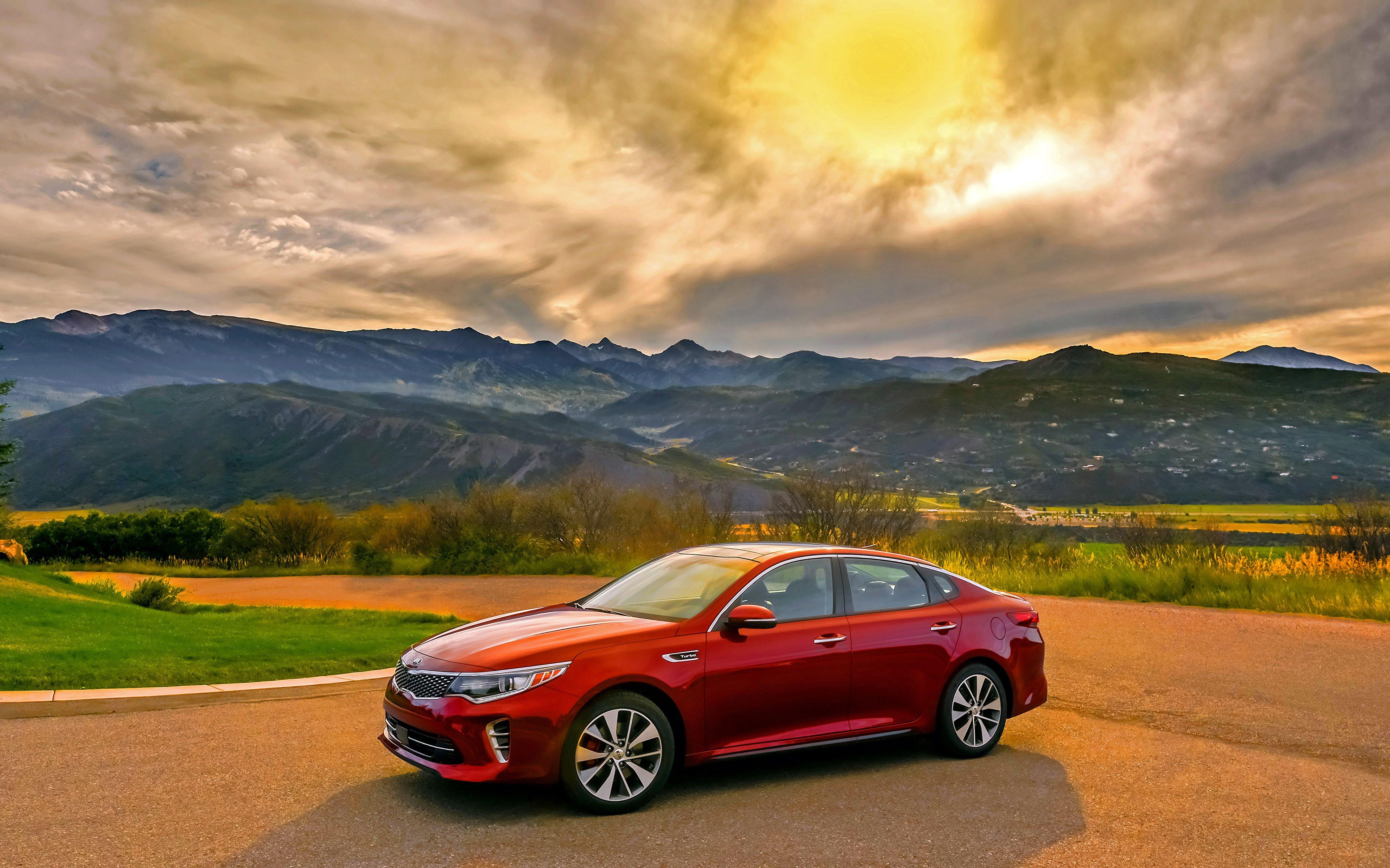 3840x2400 image KIA Optima Red Mountains auto 3840x2400