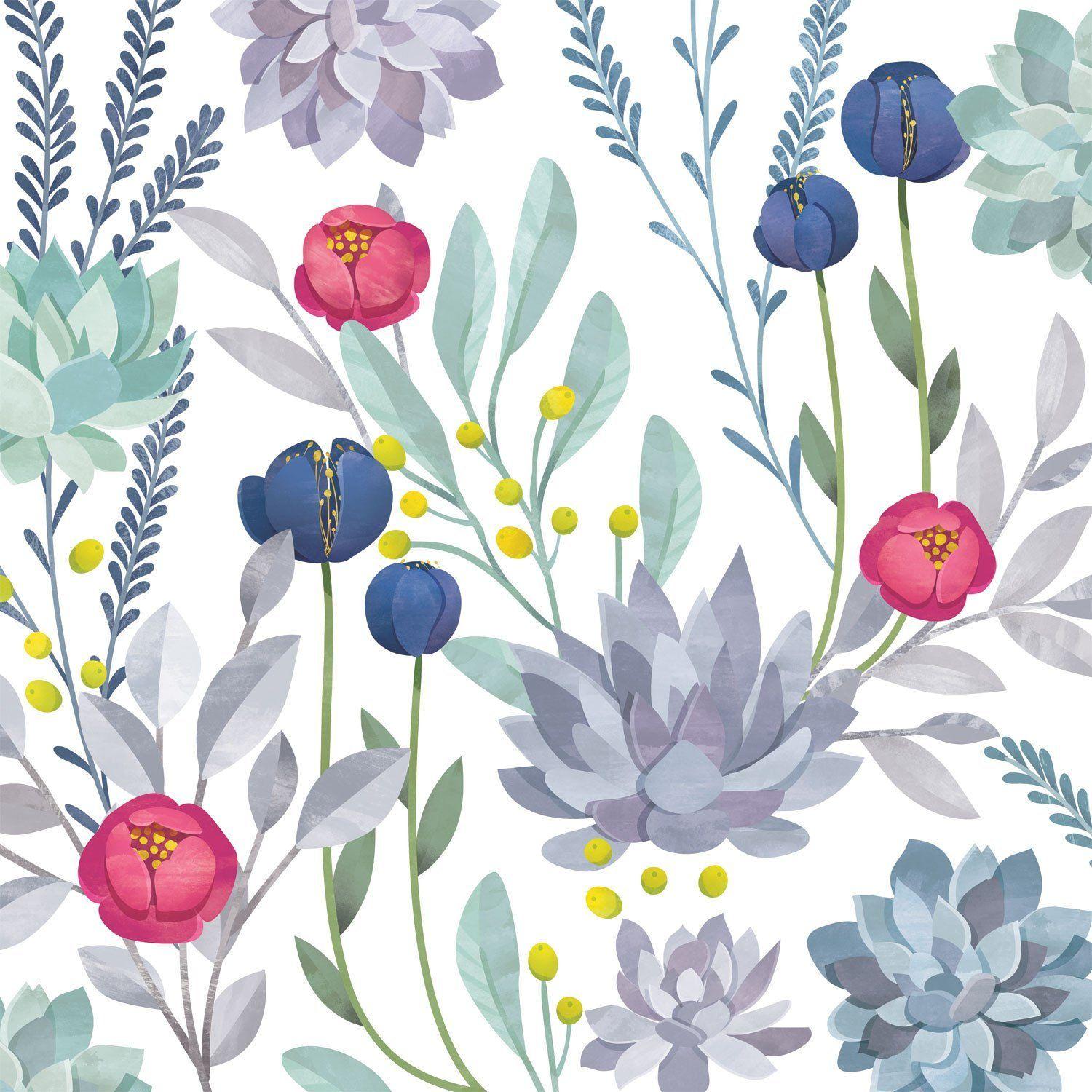 1500x1500 Spring Succulent Wallpaper. Anewall Mural Wallpaper