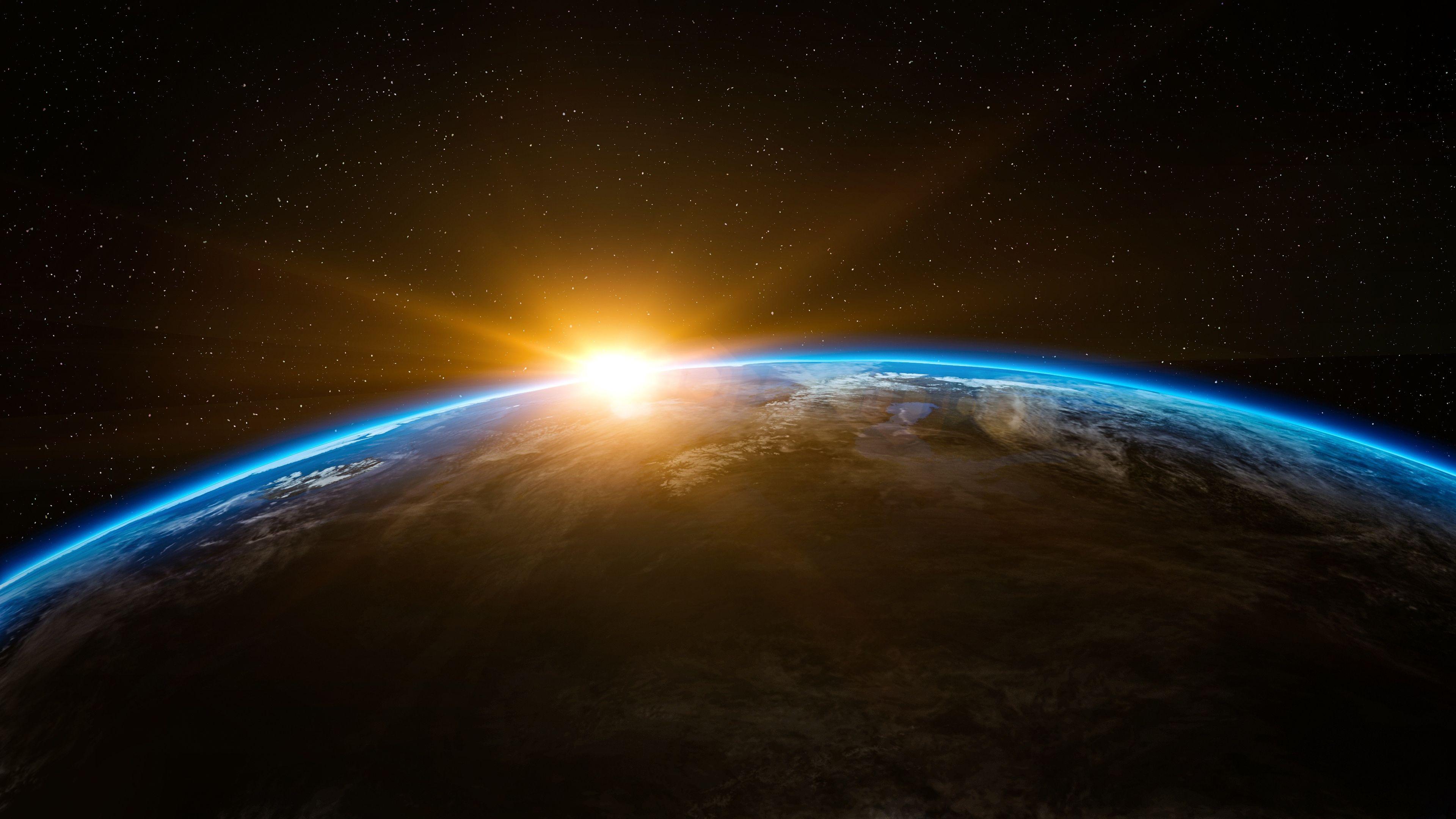 3840x2160 4K Sunrise From Space Wallpaper HD