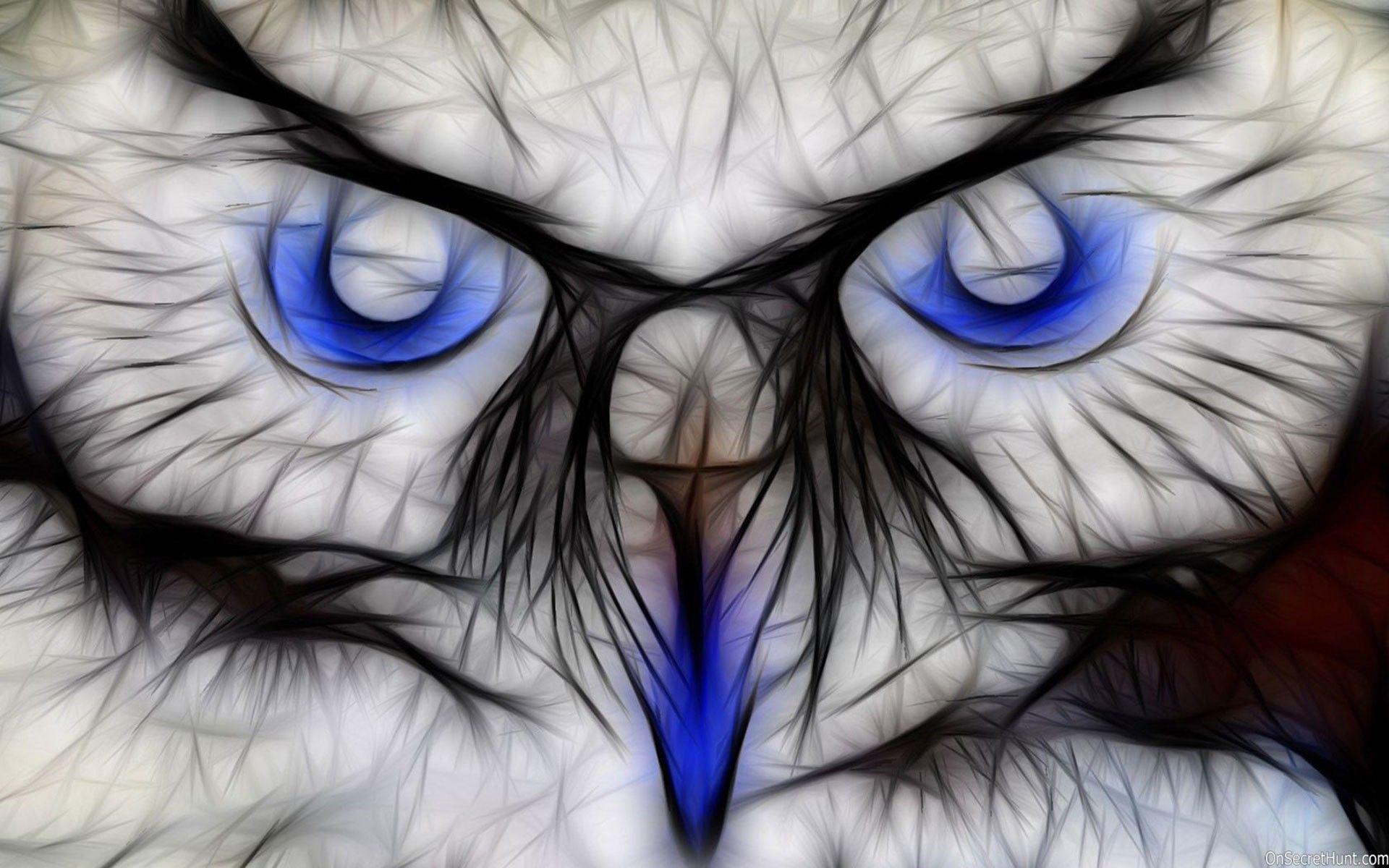 1920x1200 White Owl 3D Wallpaper