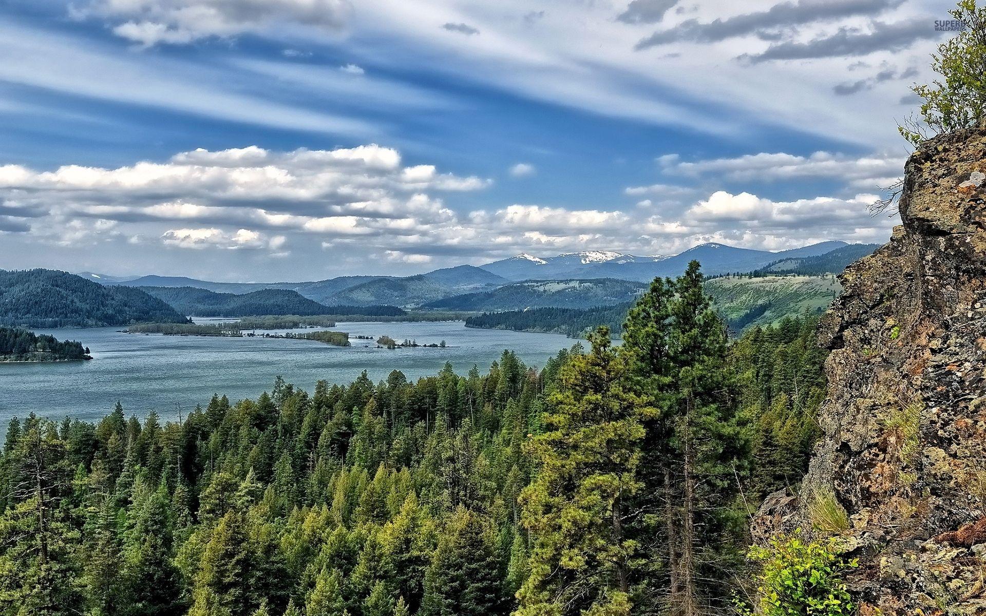 1920x1200 Lake Coeur D'Alene Idaho View wallpaper. Lake Coeur D