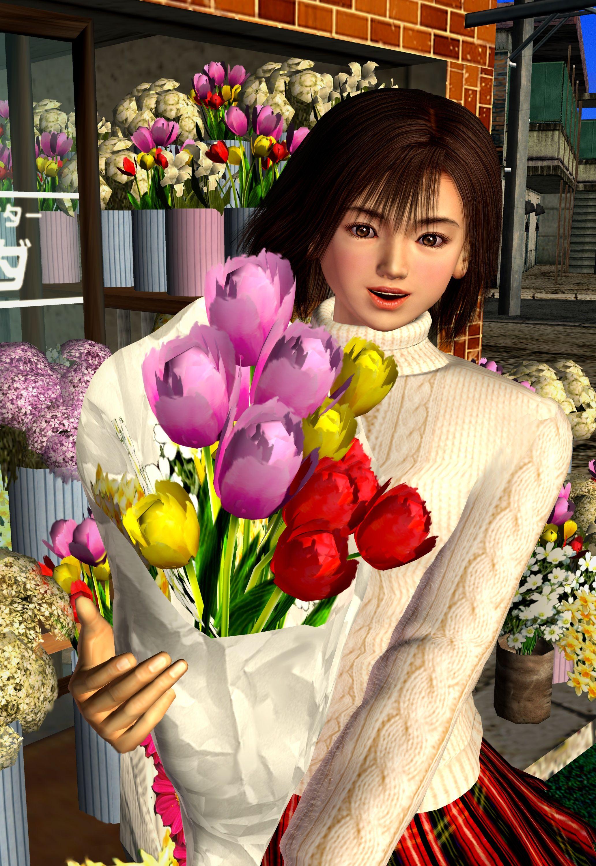 2065x3000 Nozomi the flower girl. #dreamcast #shenmue. It's thinking