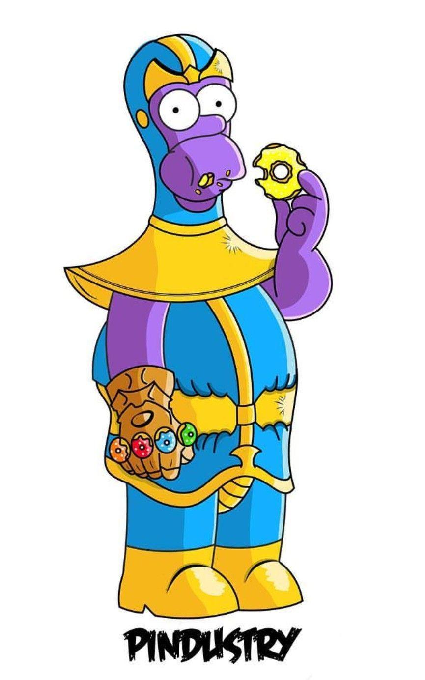 865x1384 Thanos Homer War, The Simpsons. Crossovers