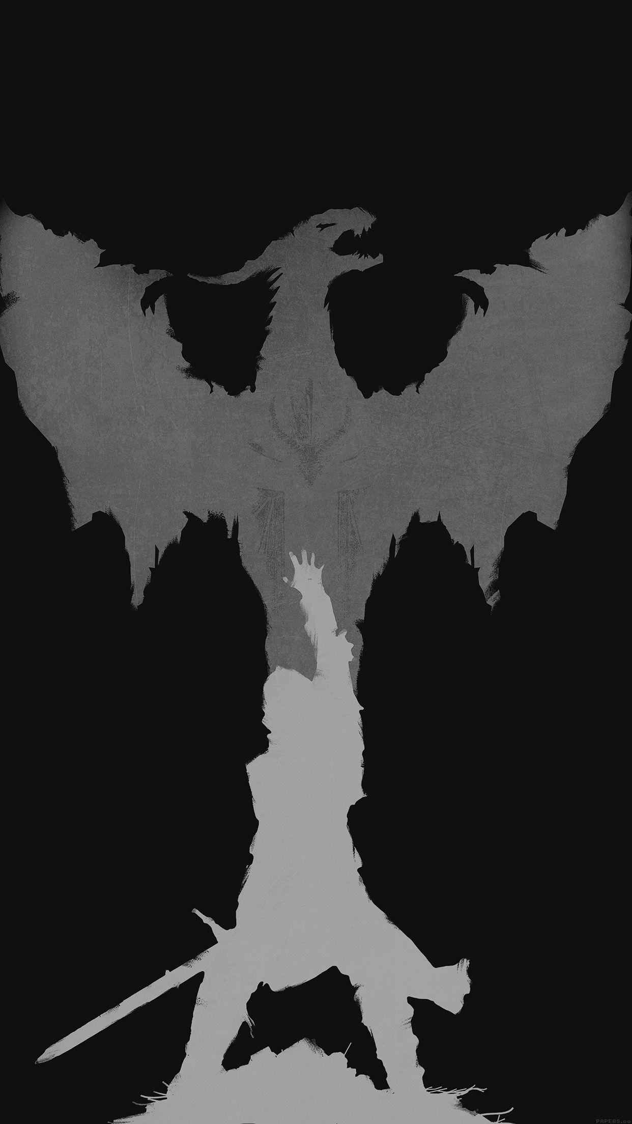1242x2208 Dragon Age Dark Bw Art Illust Minimal Wallpaper