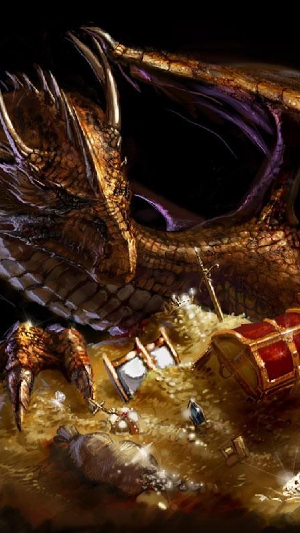 1242x2208 Gold Dragon HD Wallpaper, Desktop Background, Mobile Wallpaper