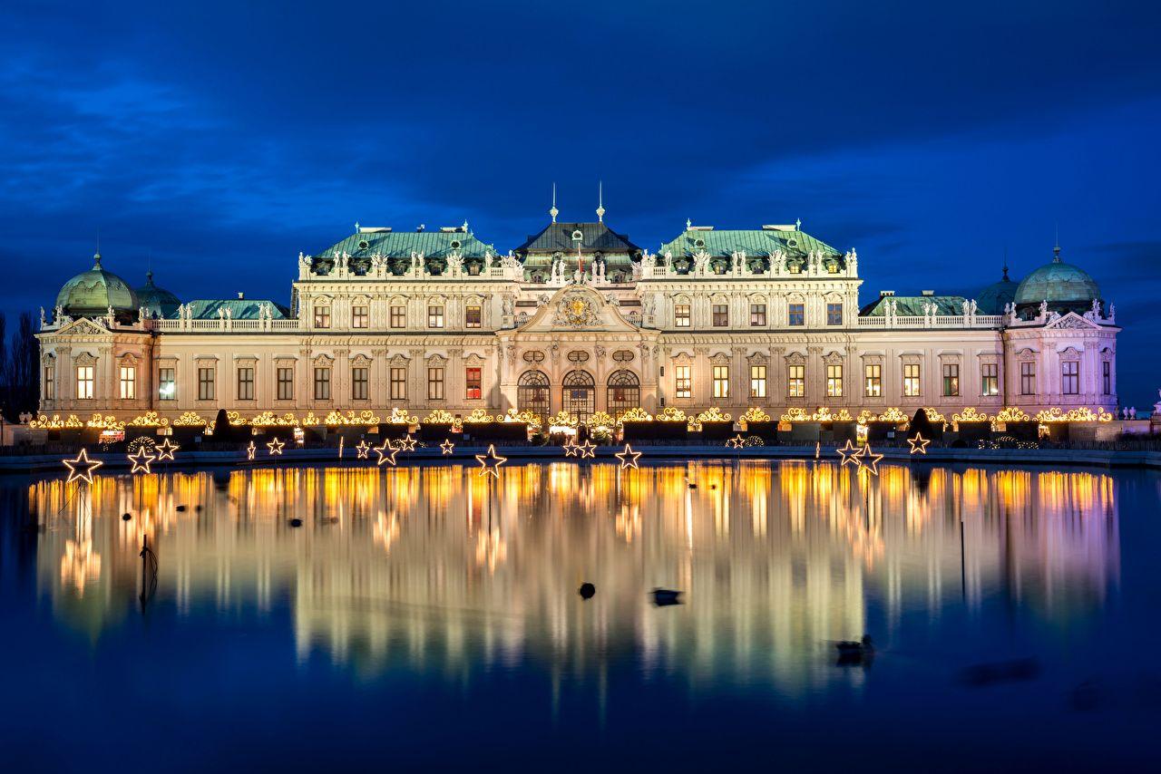 1280x854 Hình nền Vienna Áo Trang trí sao Cung điện Belvedere Pond