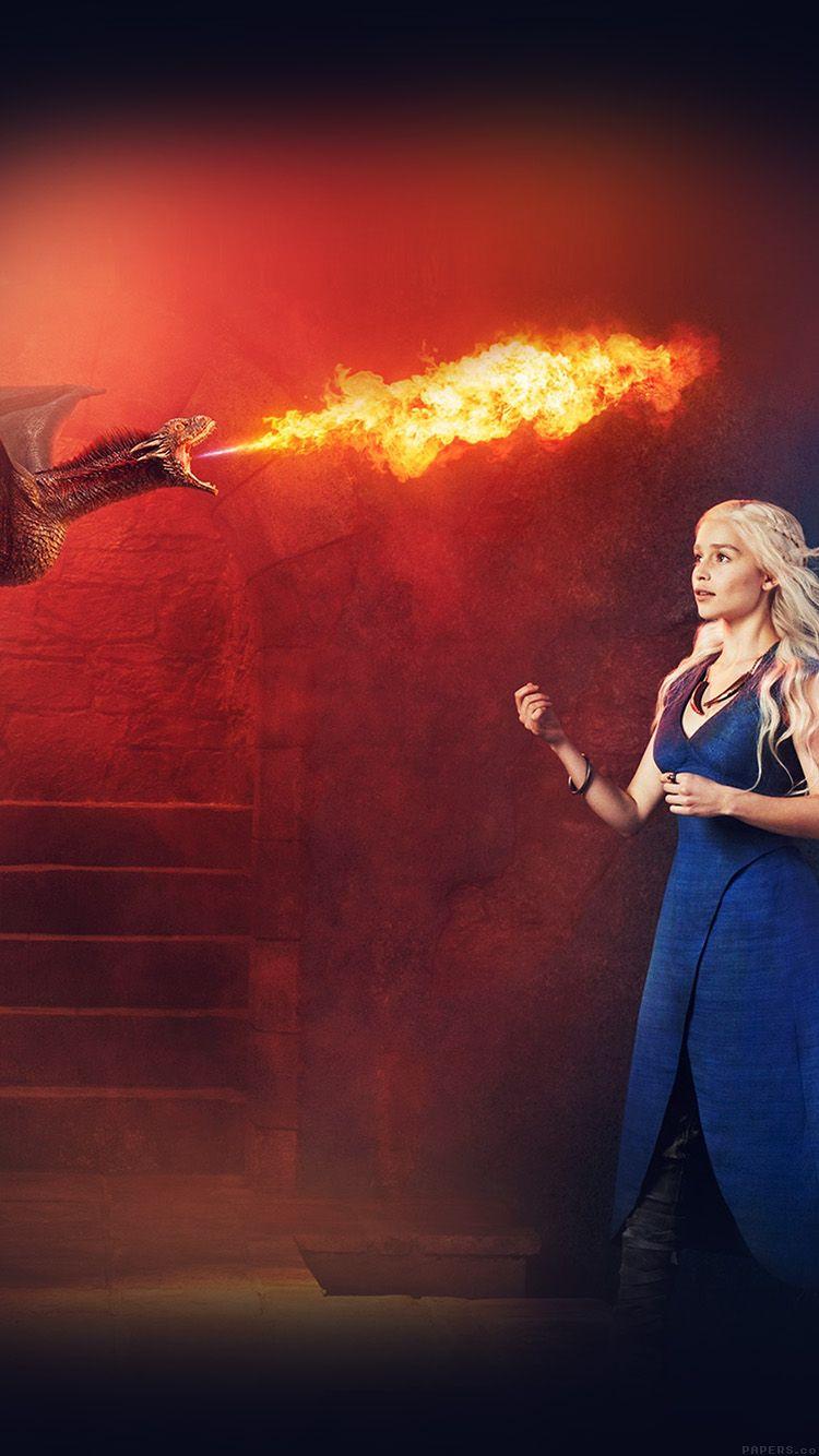 750x1334 iPhone 6 Wallpaper clarke game of thrones fire dragon