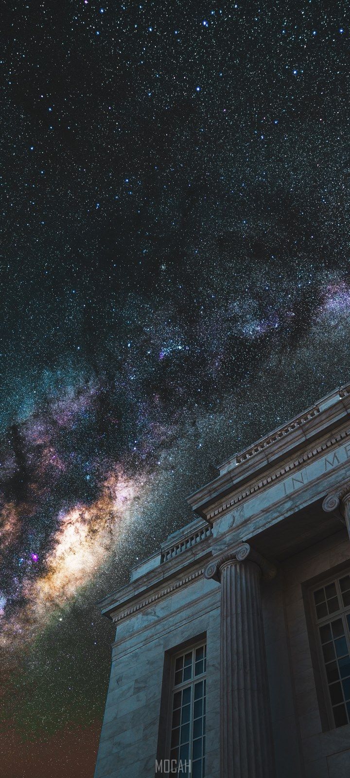 720x1600 night sky star and column hd, Infinix
