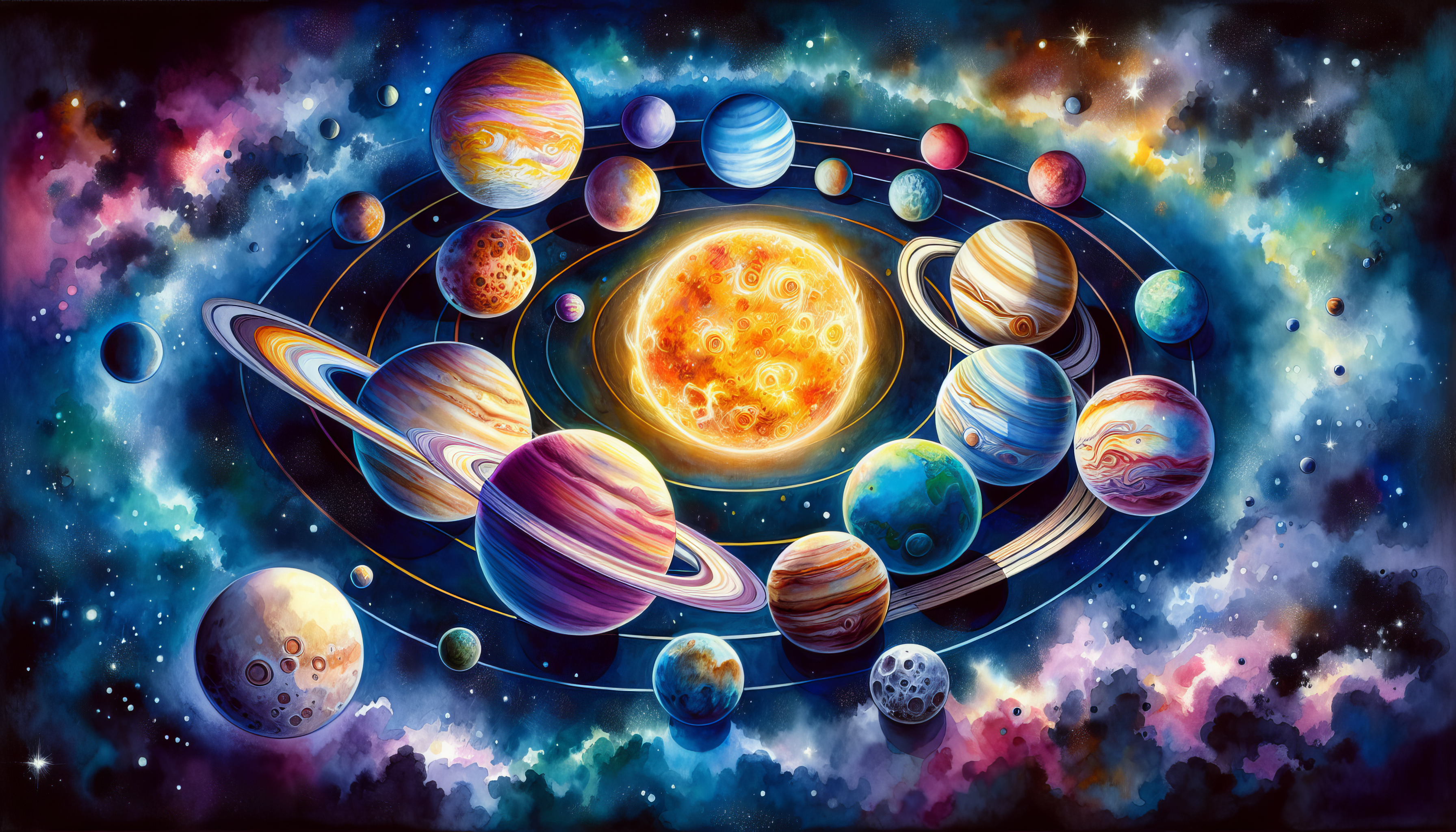 3584x2048 Solar System Wallpaper