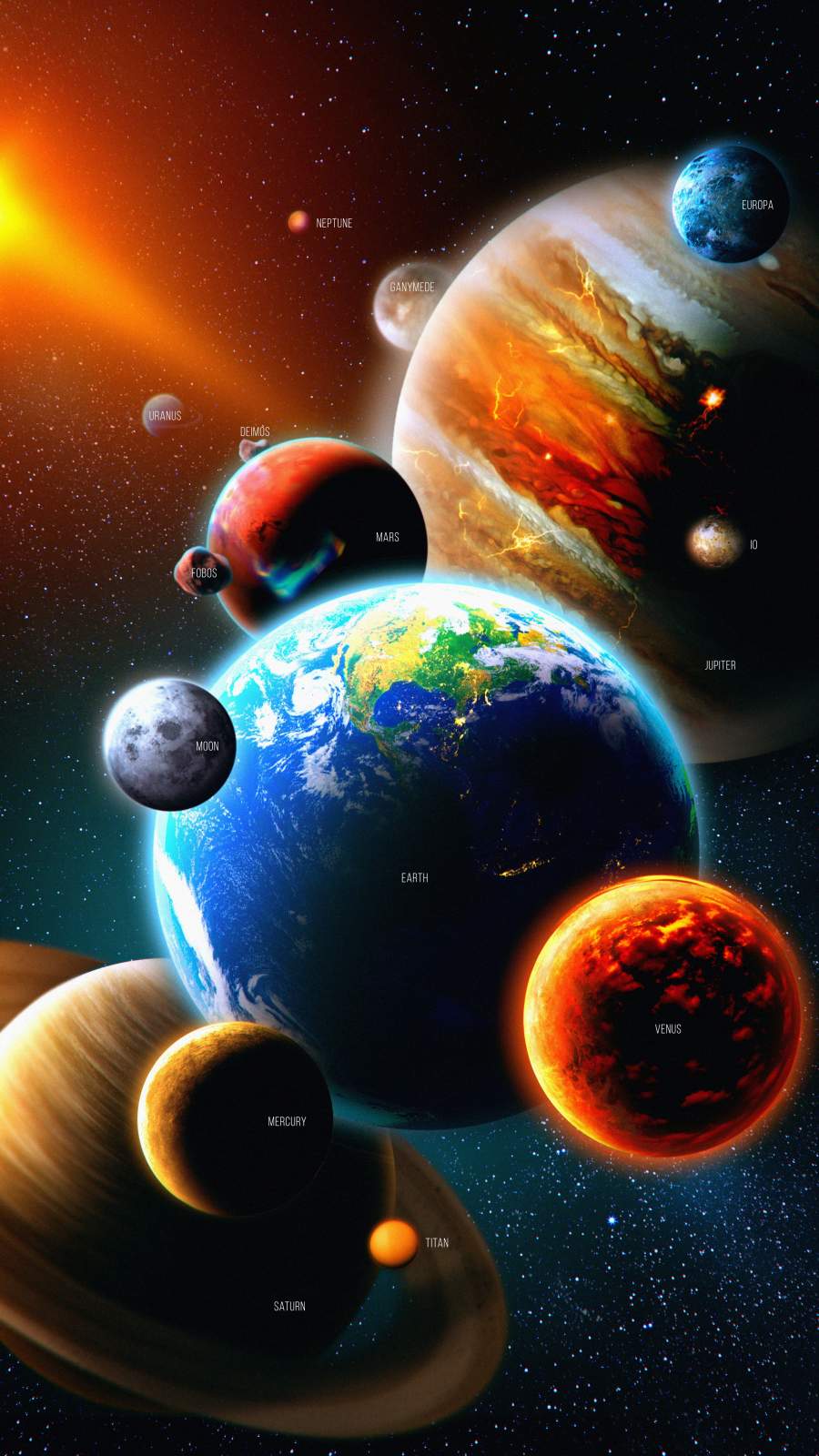900x1600 iPhone Solar System Wallpaper