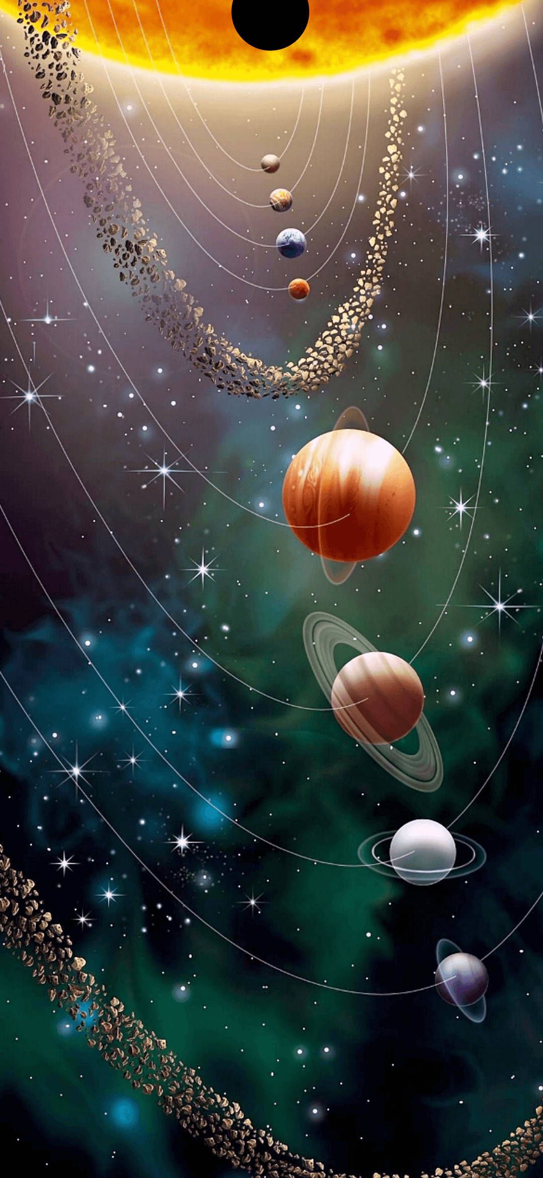 1080x2340 Solar System Wallpaper