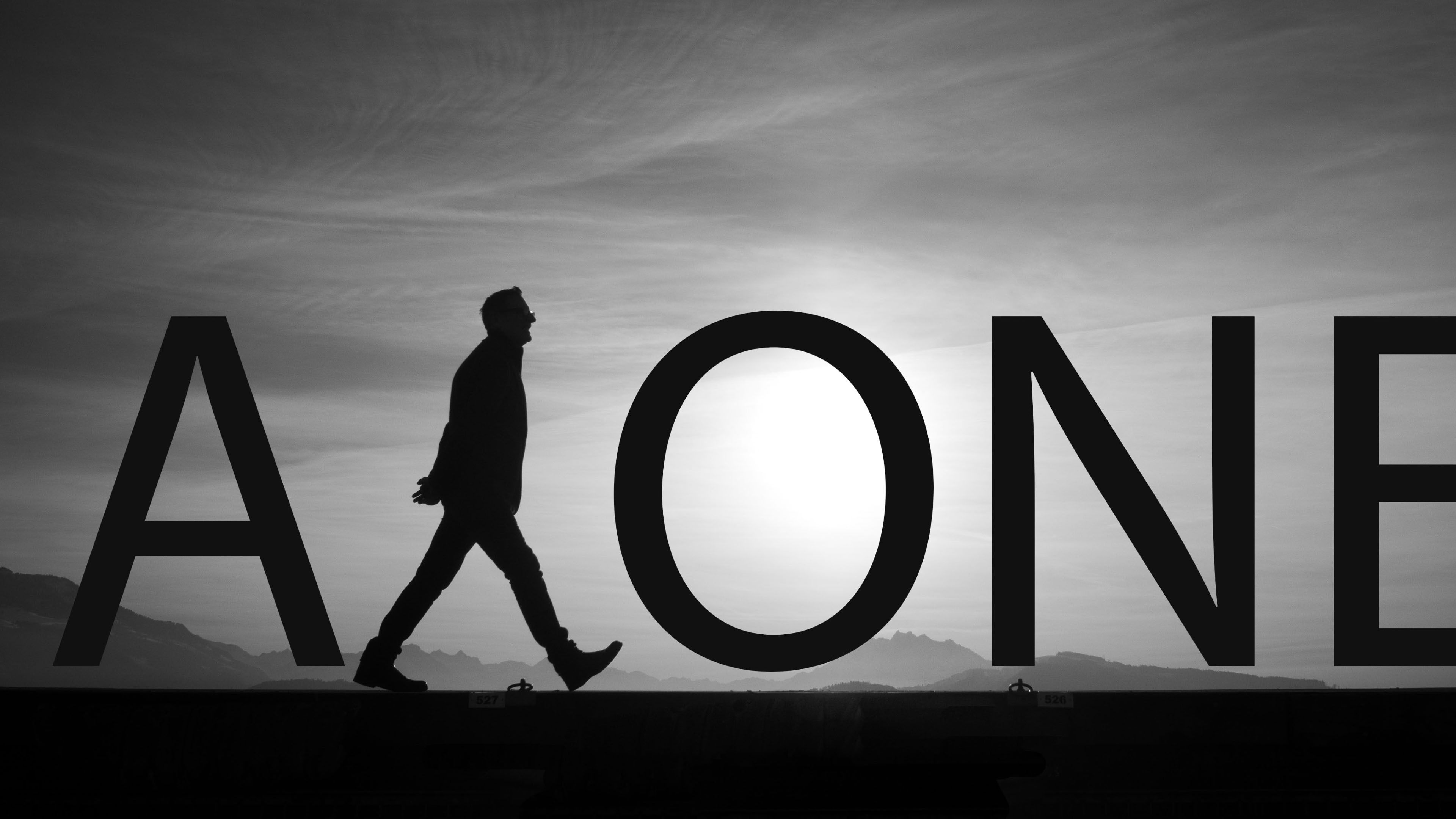 3840x2160 Alone Word With Man HD Alone Wallpaper