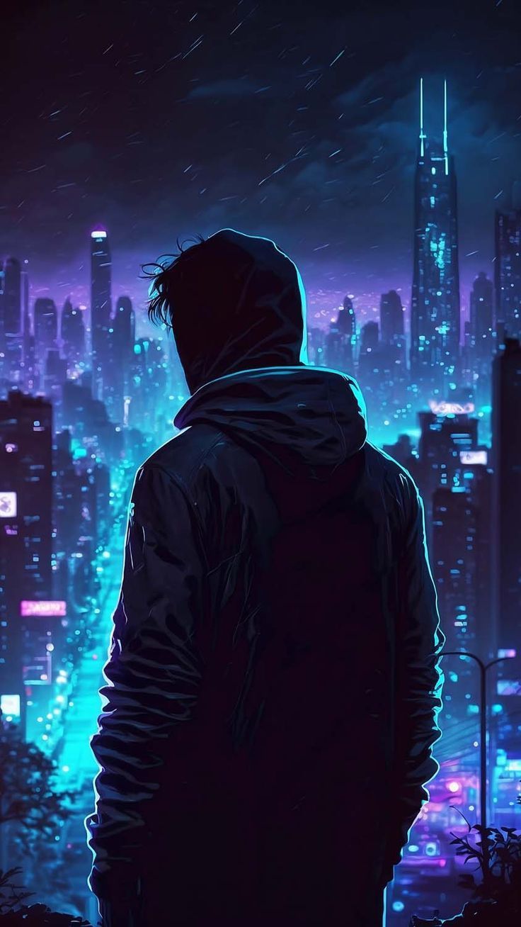 736x1308 Man Alone in City iPhone Wallpaper HD