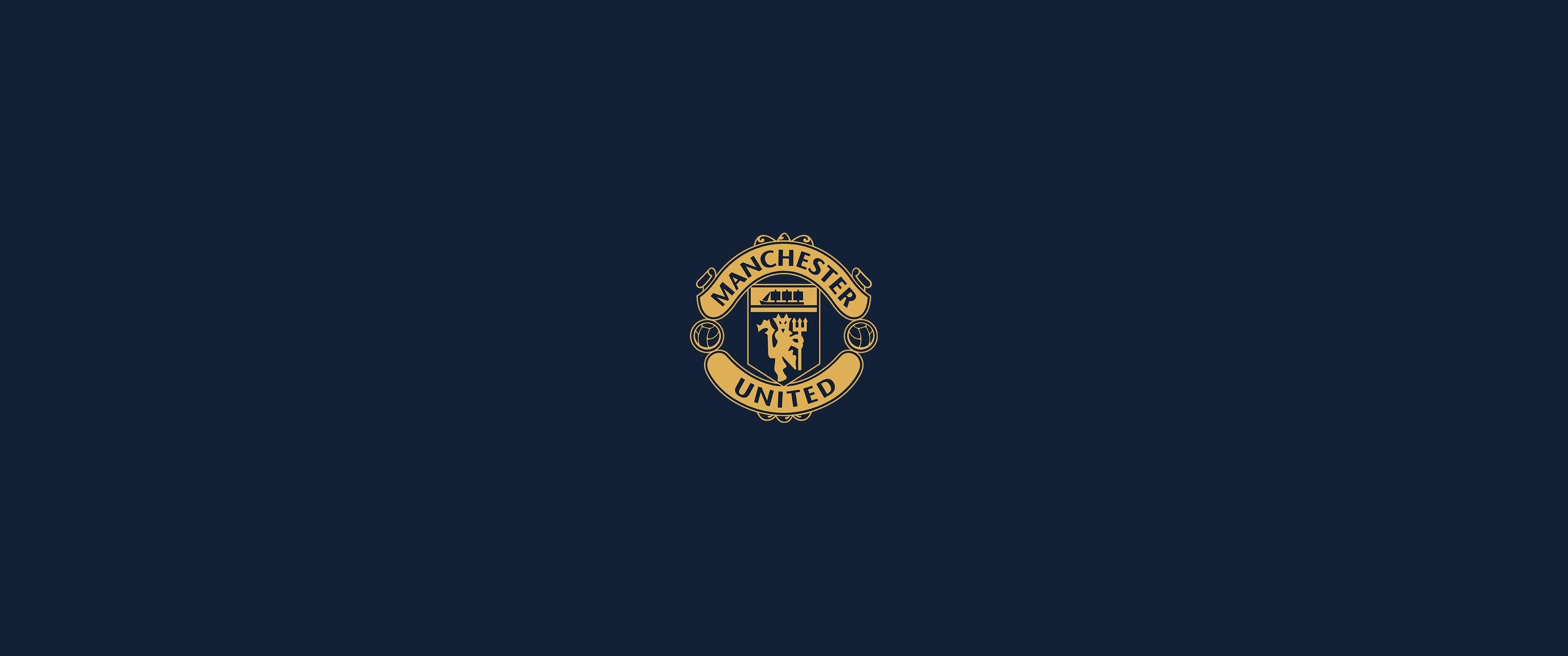 3440x1440 Manchester United Logo Wallpaper