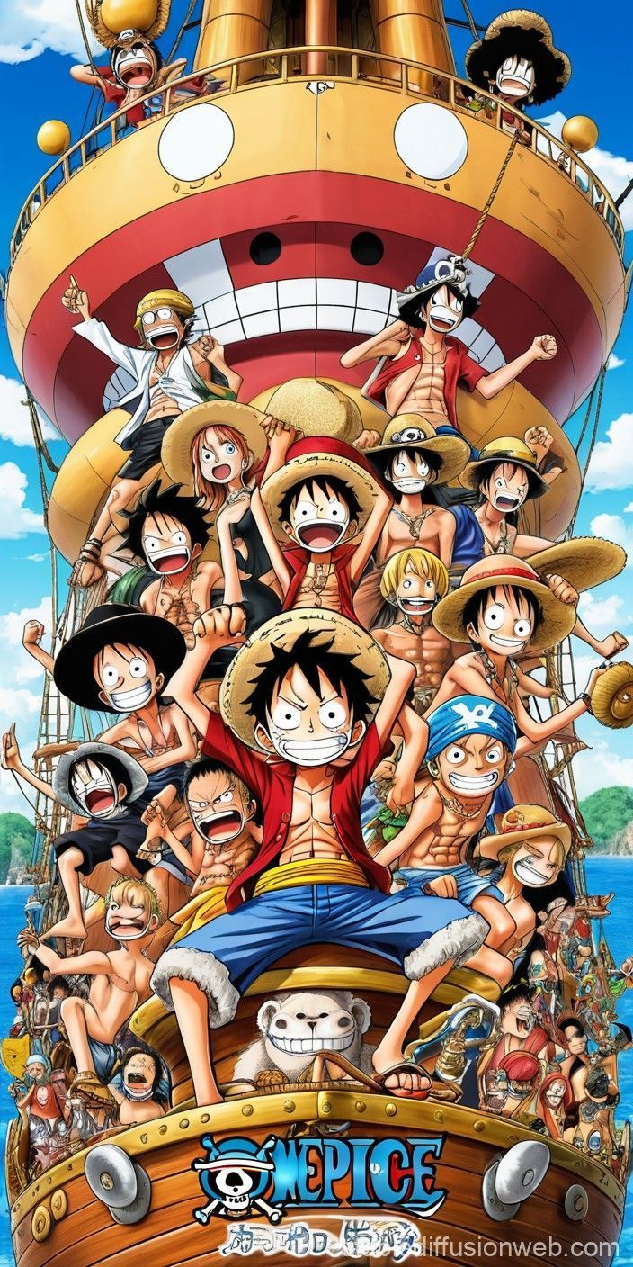 704x1408 One Piece Characters Phone Wallpaper