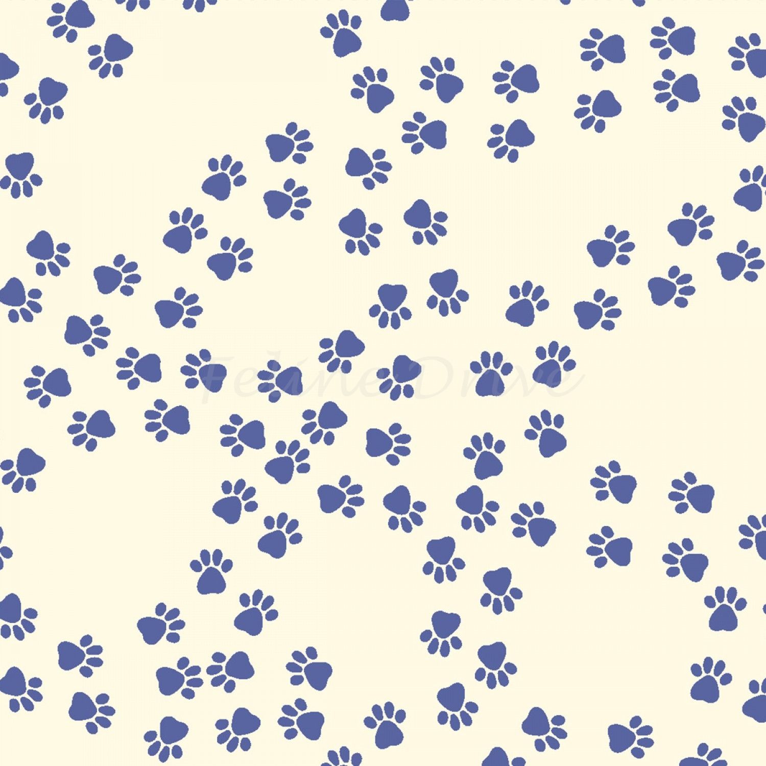 1500x1500 Paw Print Trails Paws on Cream