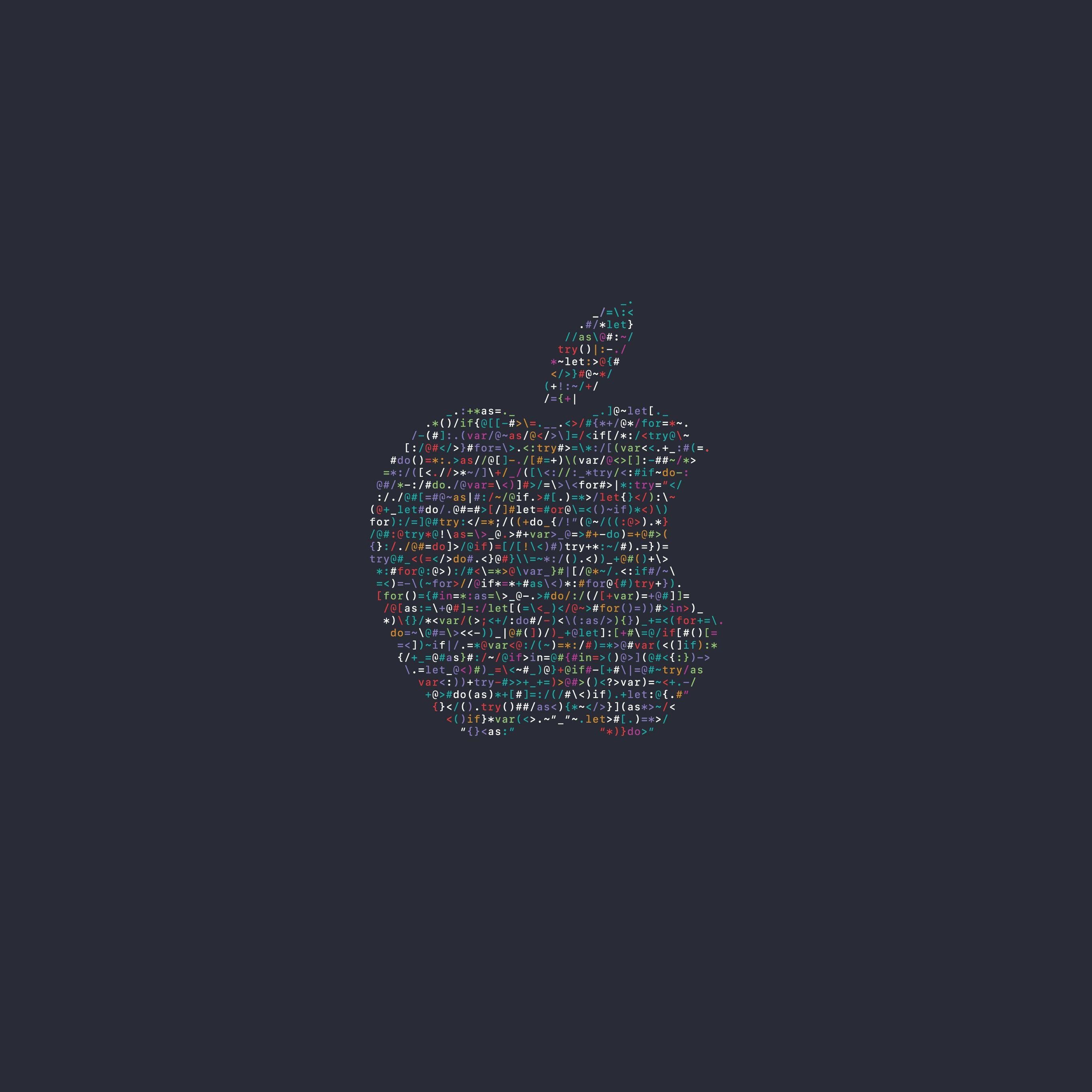 2732x2732 Bất kỳ ai khác đều thích Logo Apple theo phong cách ASCII từ WWDC
