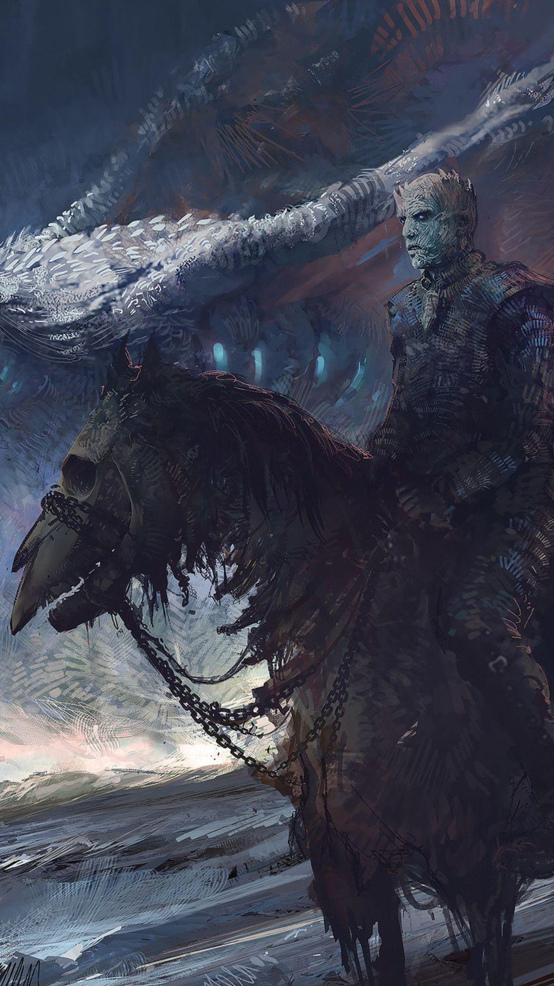1080x1920 White Walker And Dragon iPhone 6s, 6 Plus, Pixel xl , One