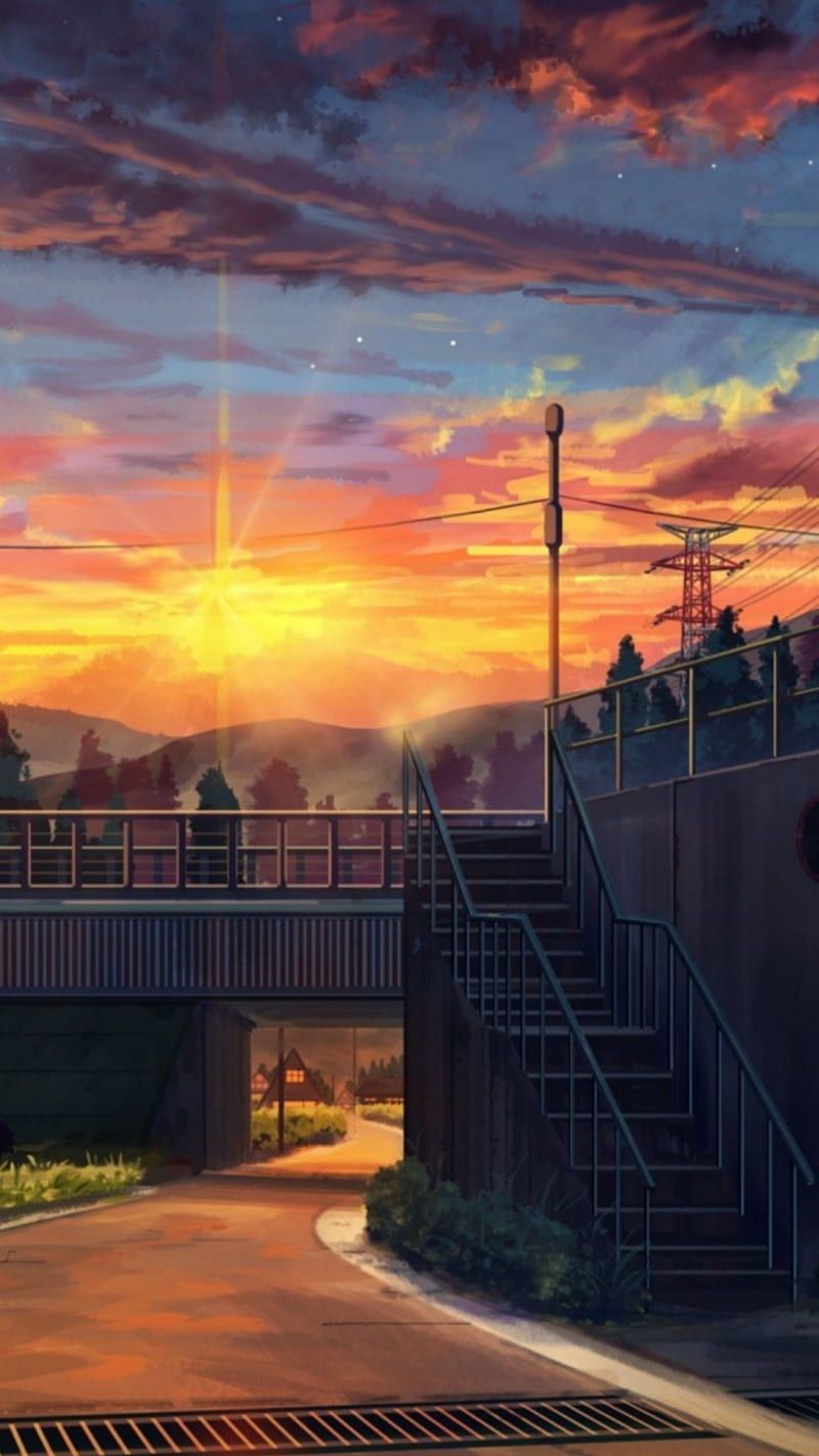 800x1422 Aesthetic anime town, 0w calming