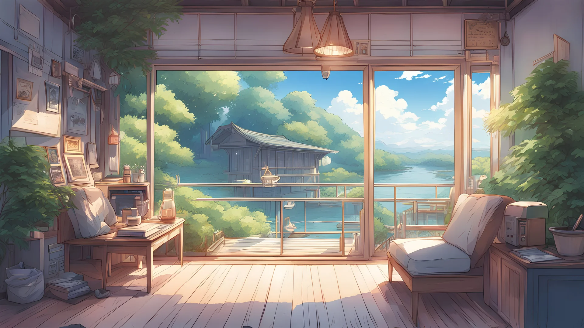 1920x1080 anime illustration place, high detail
