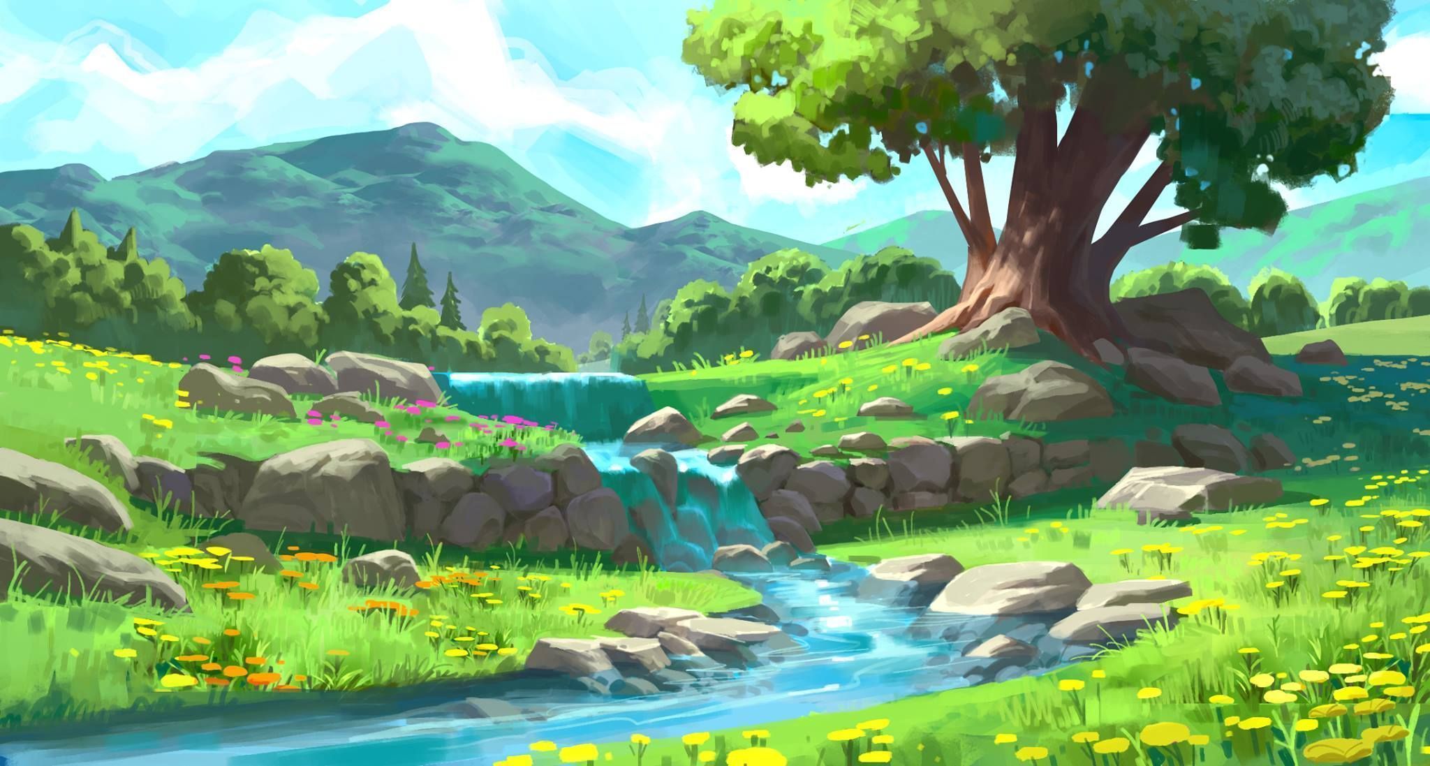 2048x1097 Anime Locations Wallpaper
