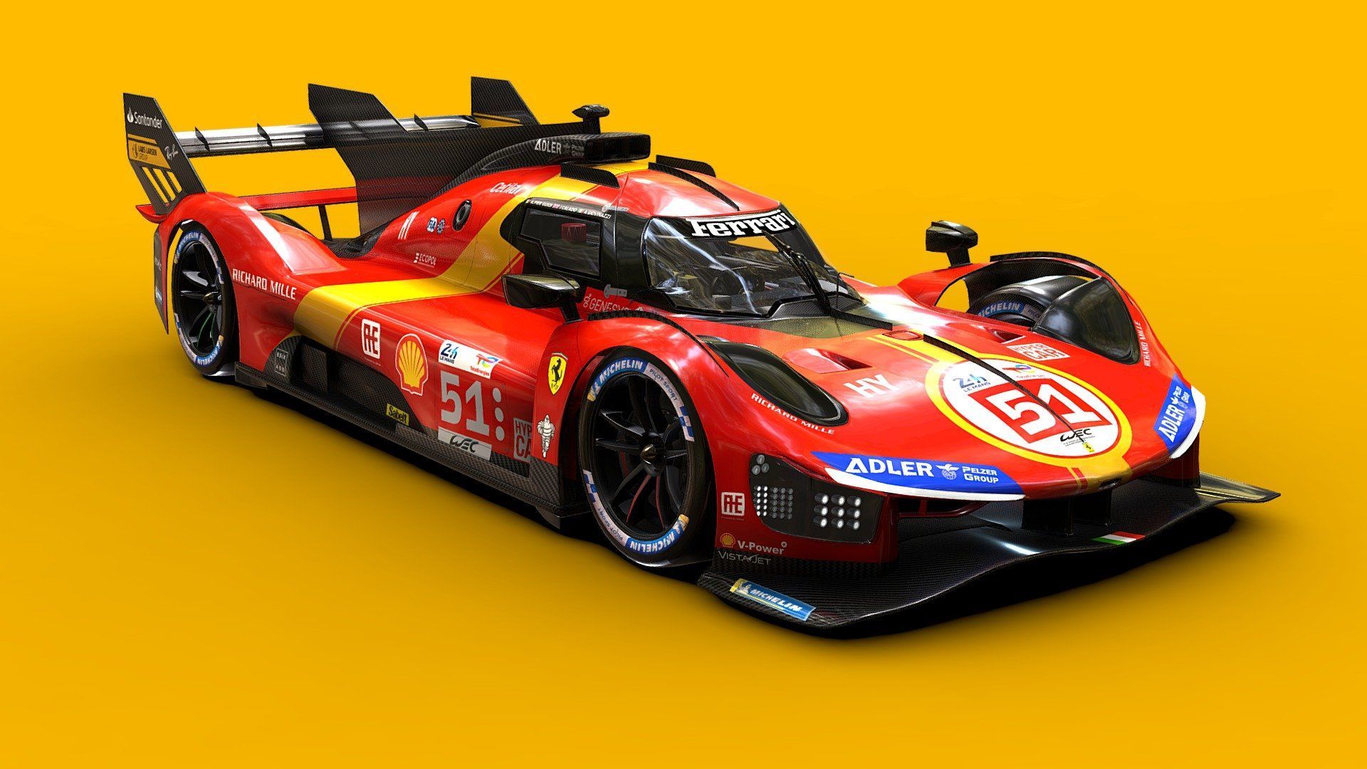 1920x1080 Ferrari 499P 24H Le Mans 2023 3D Model