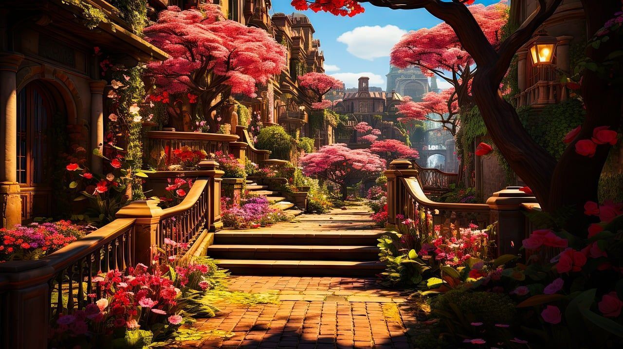 1280x717 Download Ai Generated, Flowers, Path