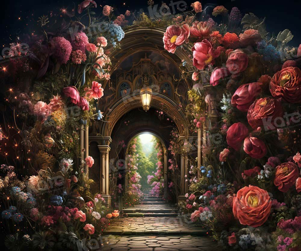 1000x833 Kate Arch Church Flower Path Backdrop