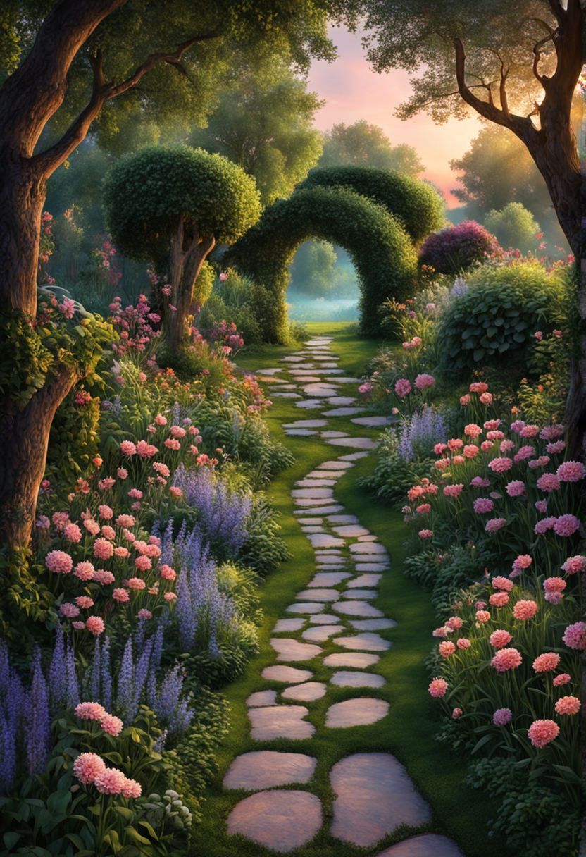 832x1216 Flower path background png