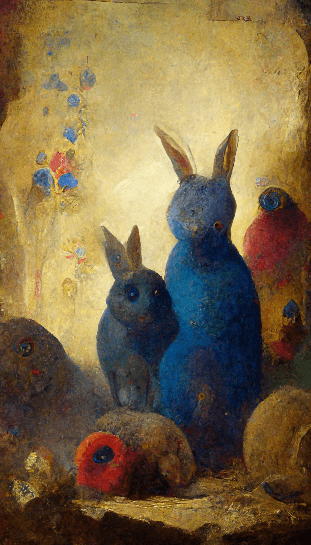 1024x1792 Rabbits by Odilon Redon HyperDetailed