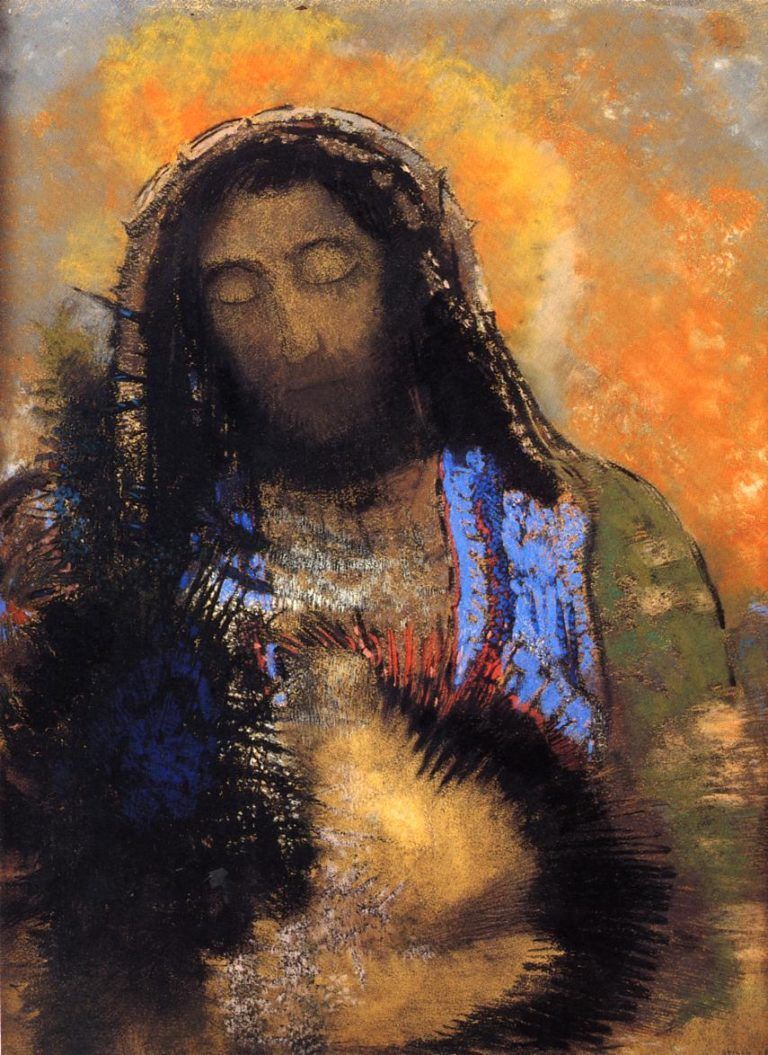 768x1055 The Sacred Heart Painting. Odilon