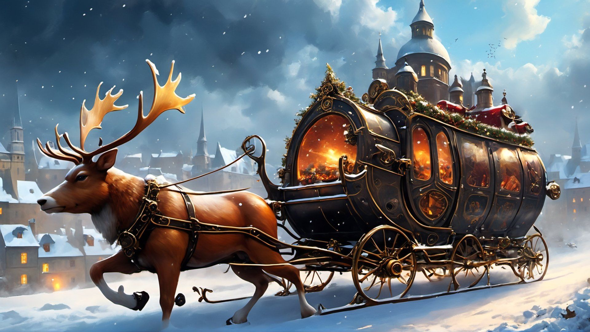 1920x1080 A steampunk decked out Santa. image