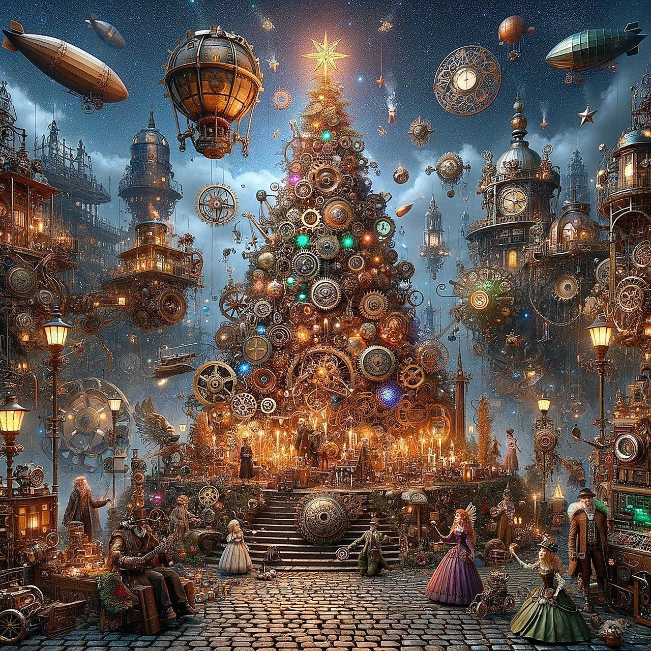 1280x1280 Download Fantasy, Christmas, Steampunk