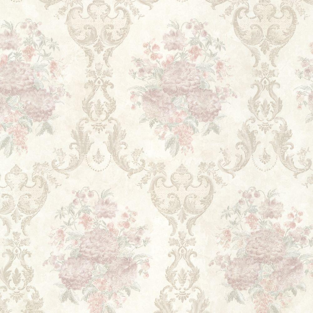 1000x1000 Mirage Dutchess Blush Floral Damask Wallpaper 991 68233 Home Depot