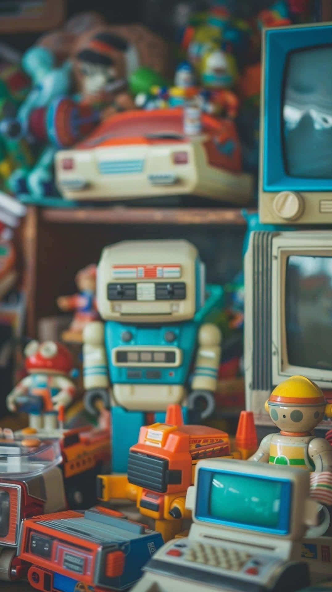 1076x1920 Retro Toys Wallpaper